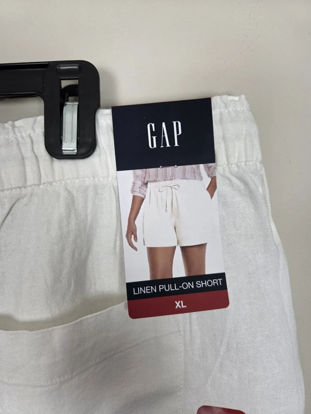 GAP Linen Pull On Shorts White Women's XL MSRP $44.99 Pockets Elastic Waistband